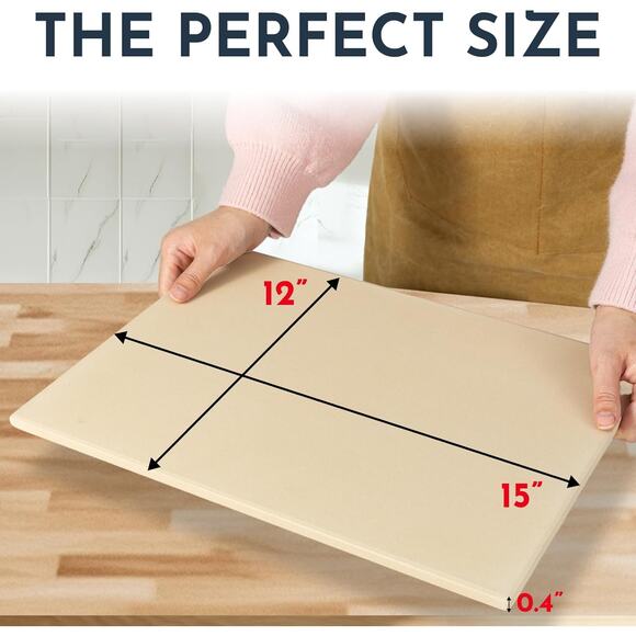 Crack Resistant Pizza Stone 15 by 12 Inch Oven Grill Even Heating Crispy - Picture 3 of 6